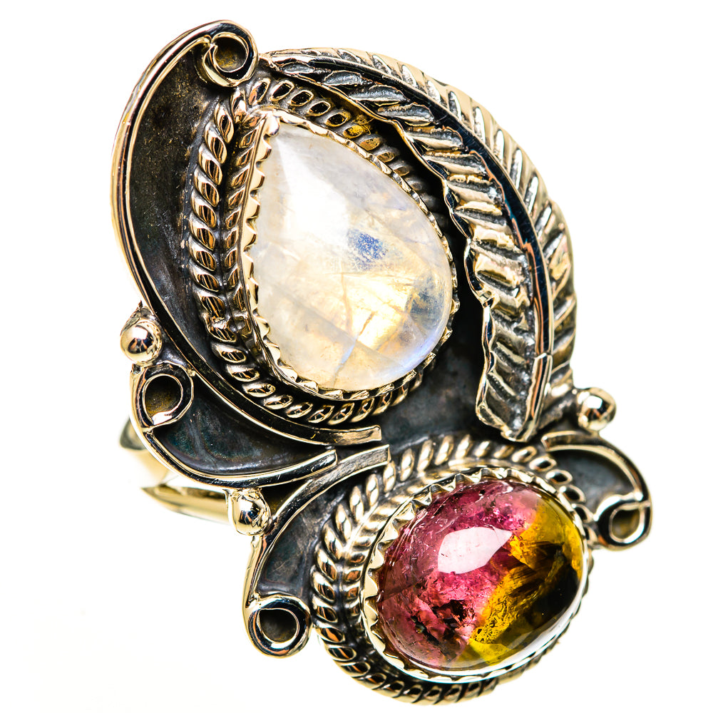 Rainbow Moonstone Rings handcrafted by Ana Silver Co - RING113327 - Photo 2