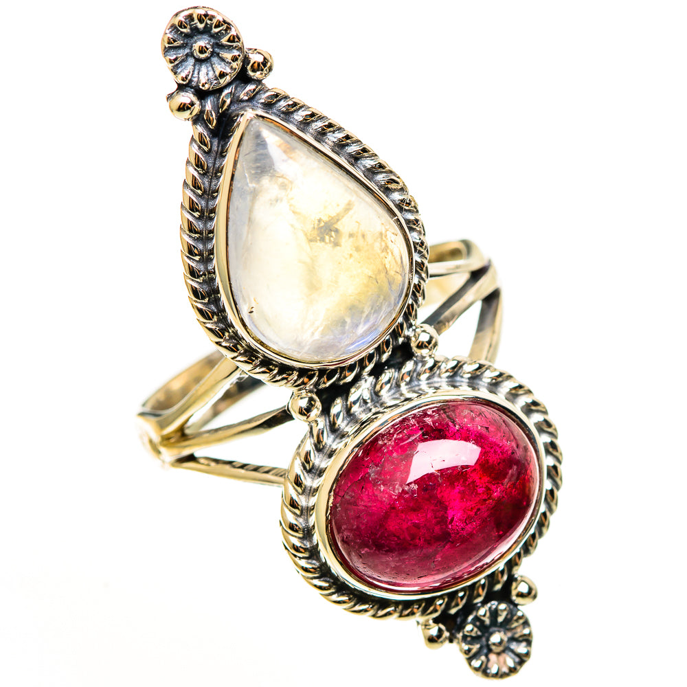 Rainbow Moonstone Rings handcrafted by Ana Silver Co - RING113336 - Photo 2