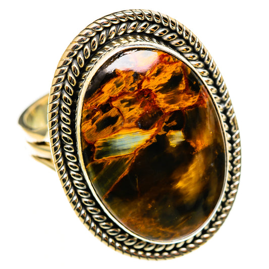 Golden Pietersite Rings handcrafted by Ana Silver Co - RING113347 - Photo 2