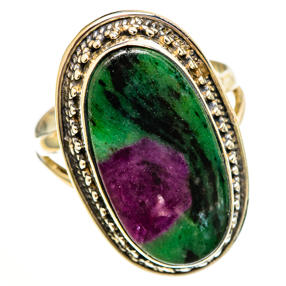 Ruby Zoisite Rings handcrafted by Ana Silver Co - RING113356 - Photo 2