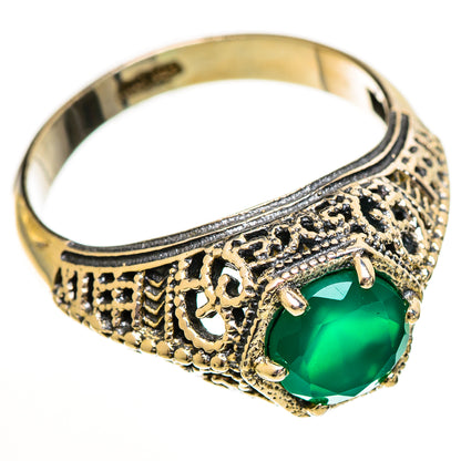 Green Onyx Rings handcrafted by Ana Silver Co - RING113358 - Photo 2