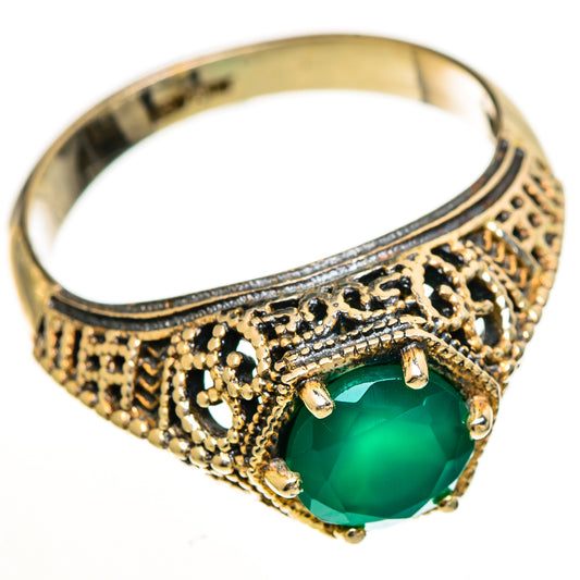Green Onyx Rings handcrafted by Ana Silver Co - RING113381 - Photo 2