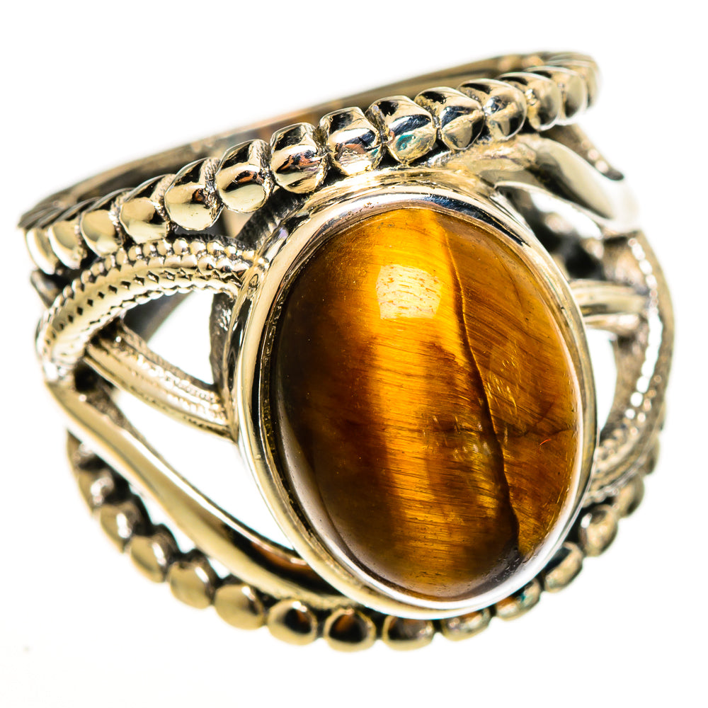 Tiger Eye Rings handcrafted by Ana Silver Co - RING113407 - Photo 2