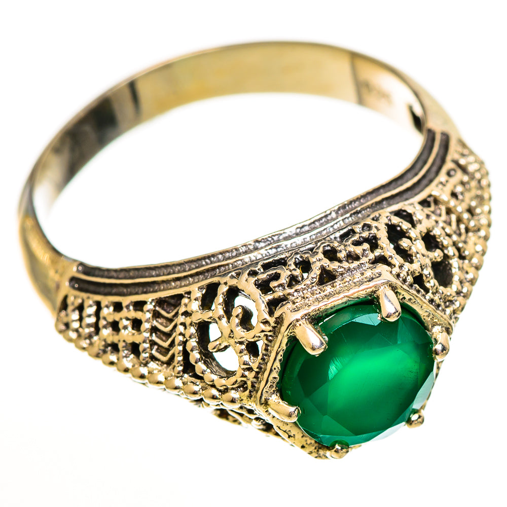 Green Onyx Rings handcrafted by Ana Silver Co - RING113431 - Photo 2