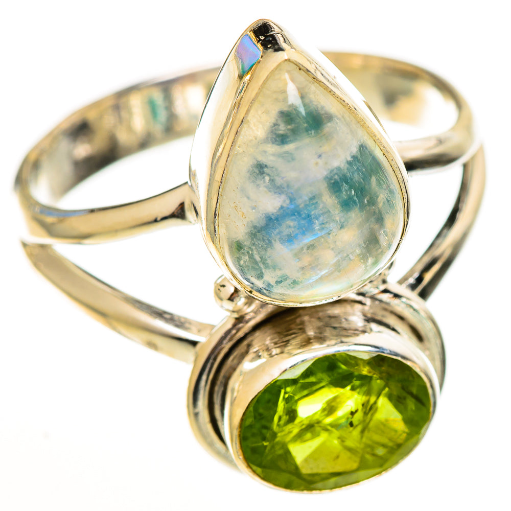 Rainbow Moonstone Rings handcrafted by Ana Silver Co - RING113453 - Photo 2