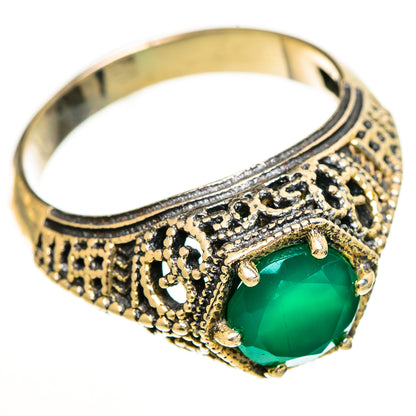 Green Onyx Rings handcrafted by Ana Silver Co - RING113488 - Photo 2
