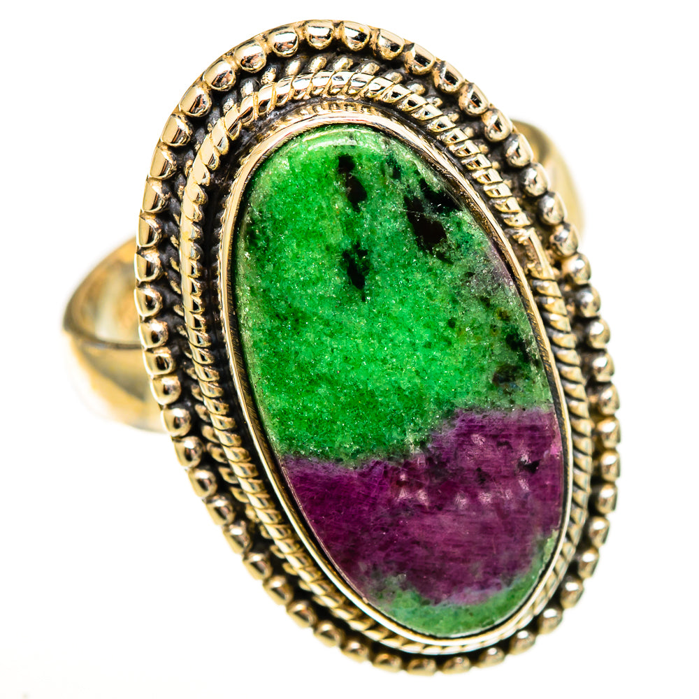 Ruby Zoisite Rings handcrafted by Ana Silver Co - RING113498 - Photo 2