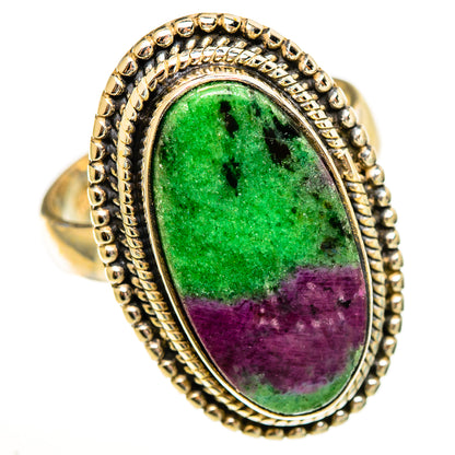 Ruby Zoisite Rings handcrafted by Ana Silver Co - RING113498 - Photo 2