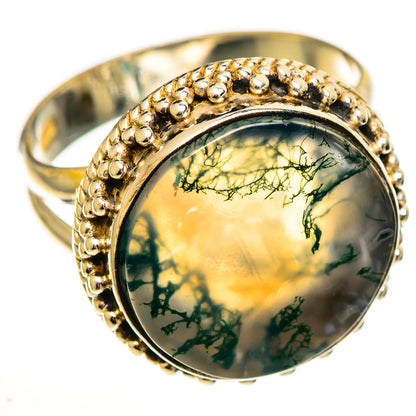Green Moss Agate Rings handcrafted by Ana Silver Co - RING113499 - Photo 2