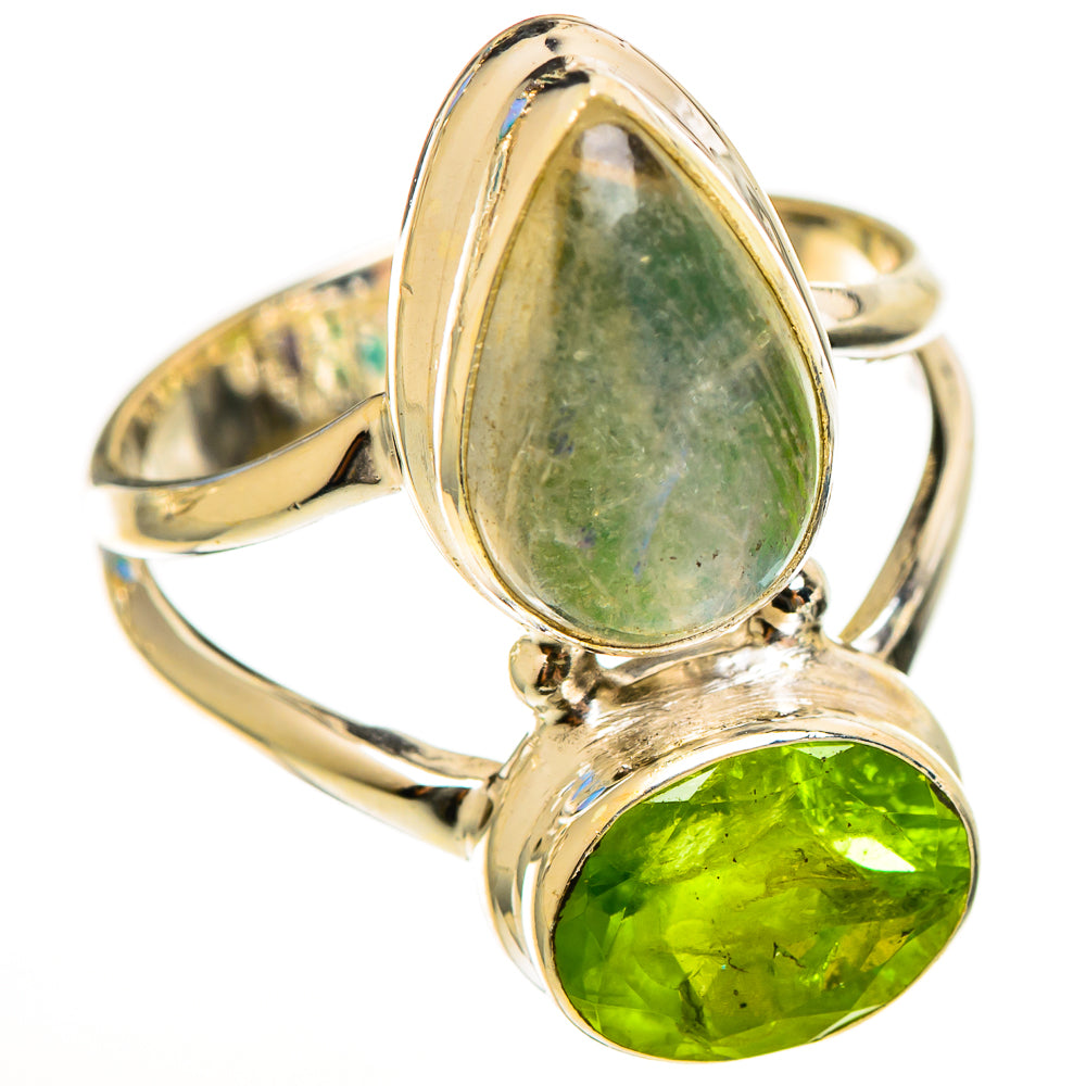Green Moonstone Rings handcrafted by Ana Silver Co - RING113515 - Photo 2
