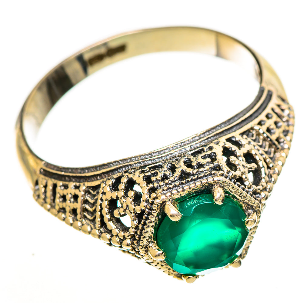 Green Onyx Rings handcrafted by Ana Silver Co - RING113516 - Photo 2