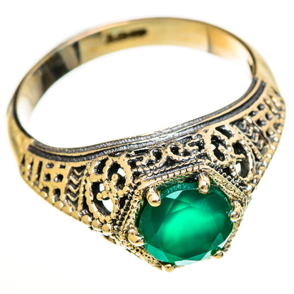 Green Onyx Rings handcrafted by Ana Silver Co - RING113539 - Photo 2