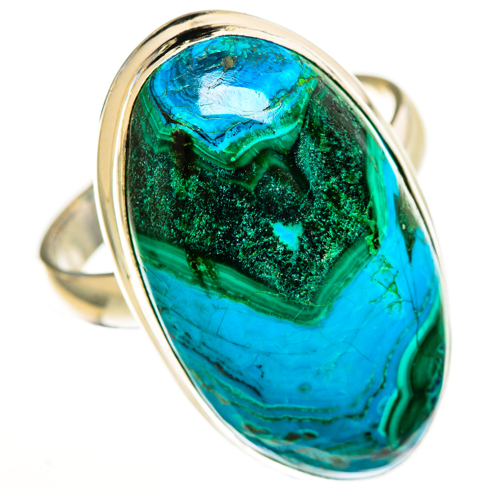 Malachite In Chrysocolla Rings handcrafted by Ana Silver Co - RING113548 - Photo 2