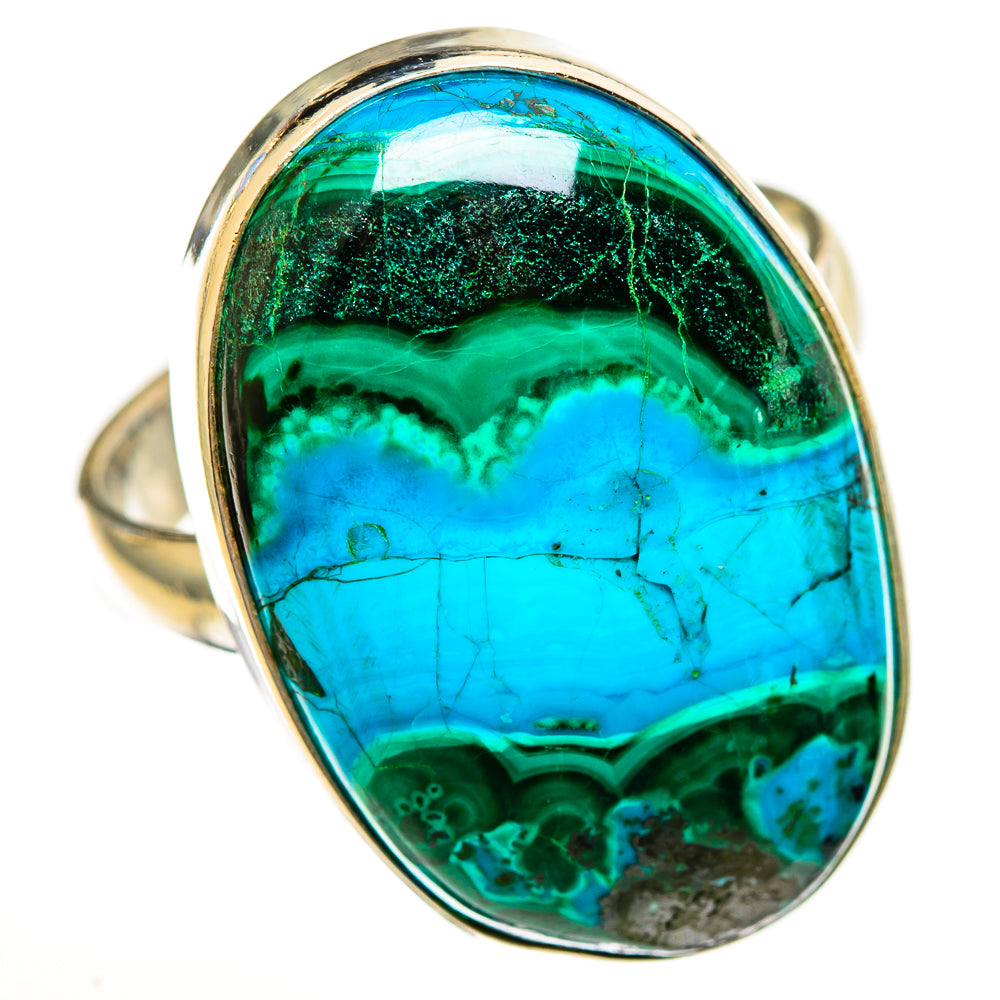 Malachite In Chrysocolla Rings handcrafted by Ana Silver Co - RING113550 - Photo 2