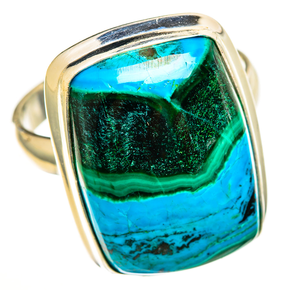 Malachite In Chrysocolla Rings handcrafted by Ana Silver Co - RING113551 - Photo 2