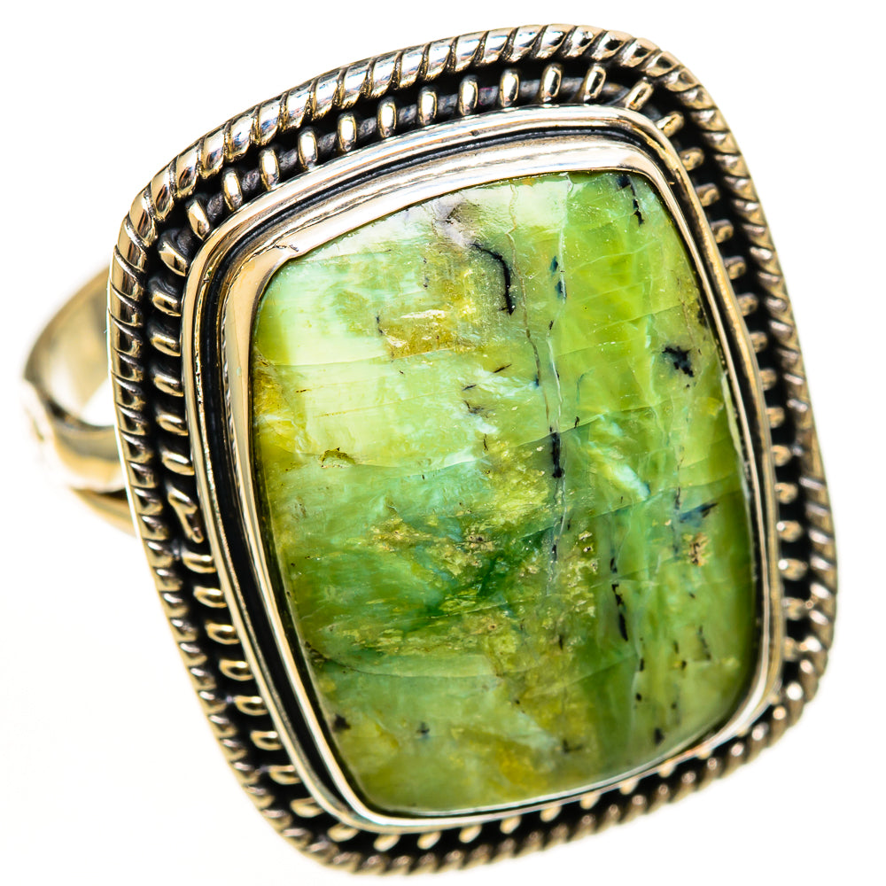 African Green Opal Rings handcrafted by Ana Silver Co - RING113557 - Photo 2