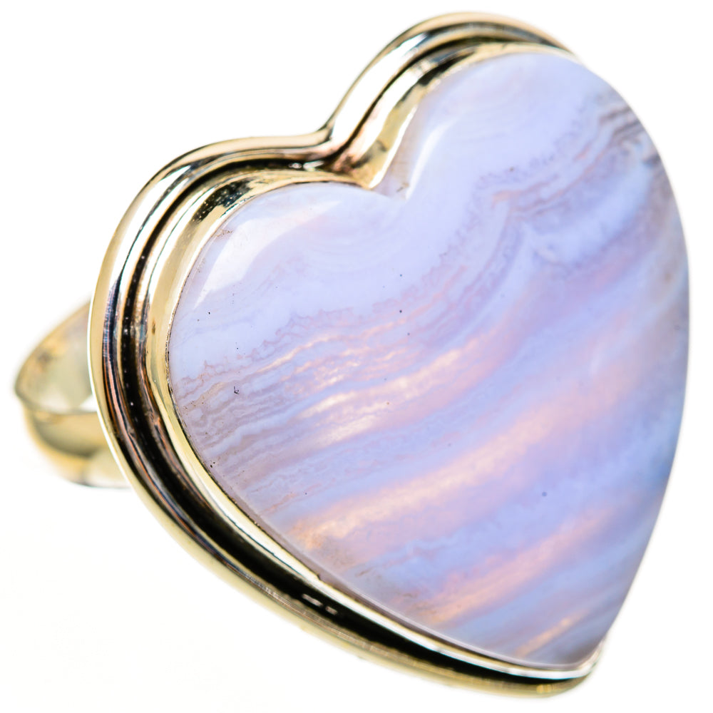 Blue Lace Agate Rings handcrafted by Ana Silver Co - RING113582 - Photo 2