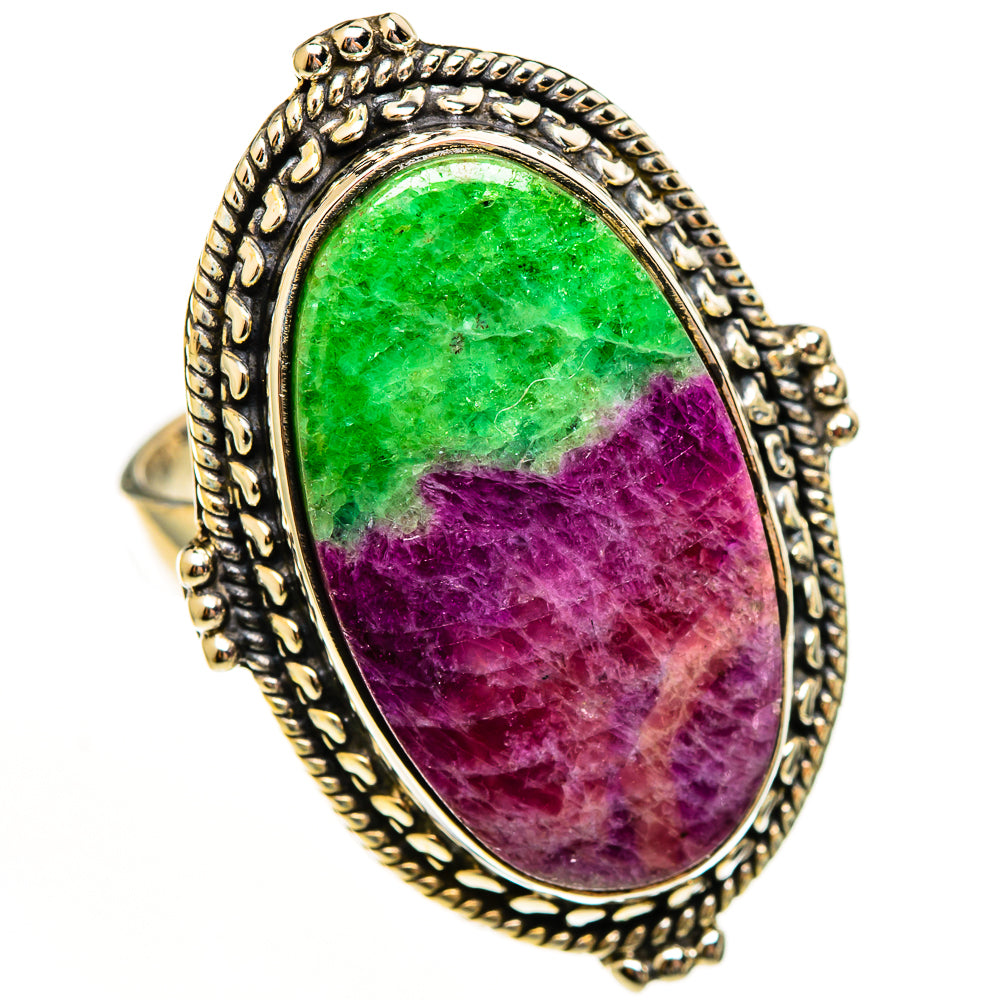 Ruby Zoisite Rings handcrafted by Ana Silver Co - RING113583 - Photo 2