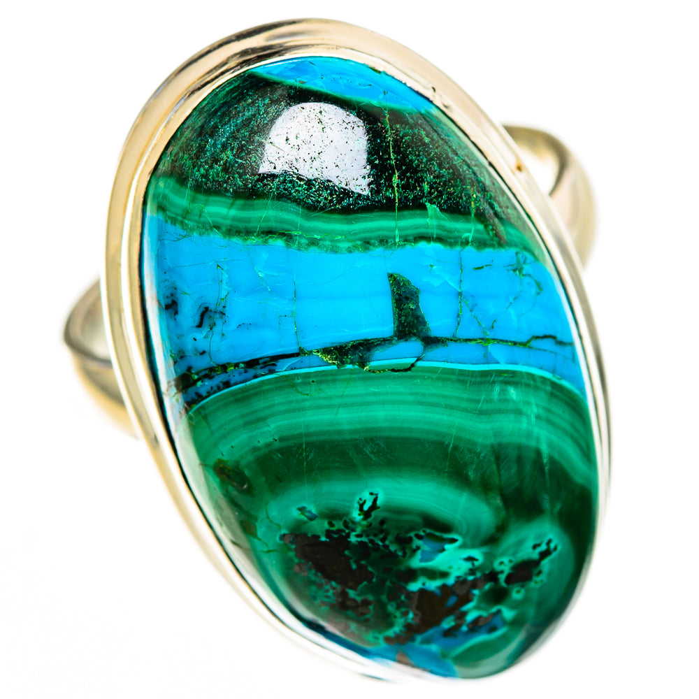 Malachite In Chrysocolla Rings handcrafted by Ana Silver Co - RING113586 - Photo 2