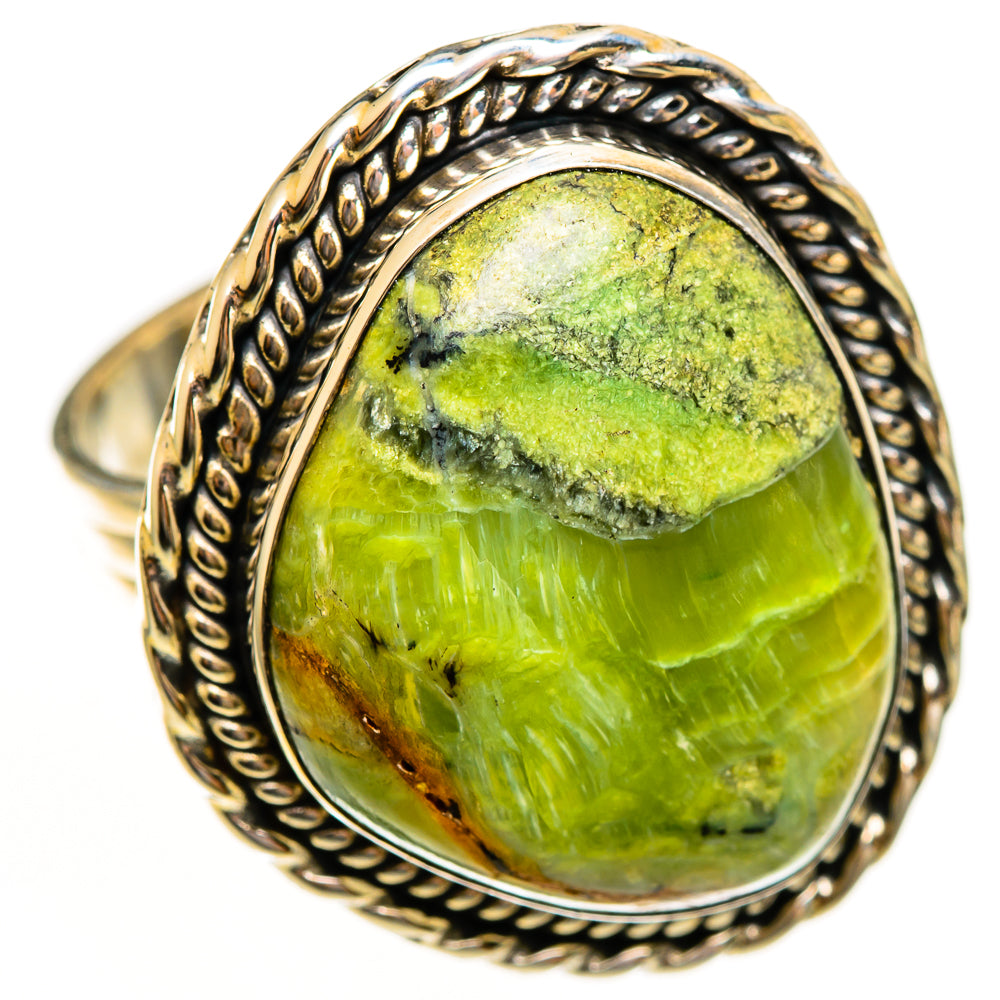 African Green Opal Rings handcrafted by Ana Silver Co - RING113593 - Photo 2