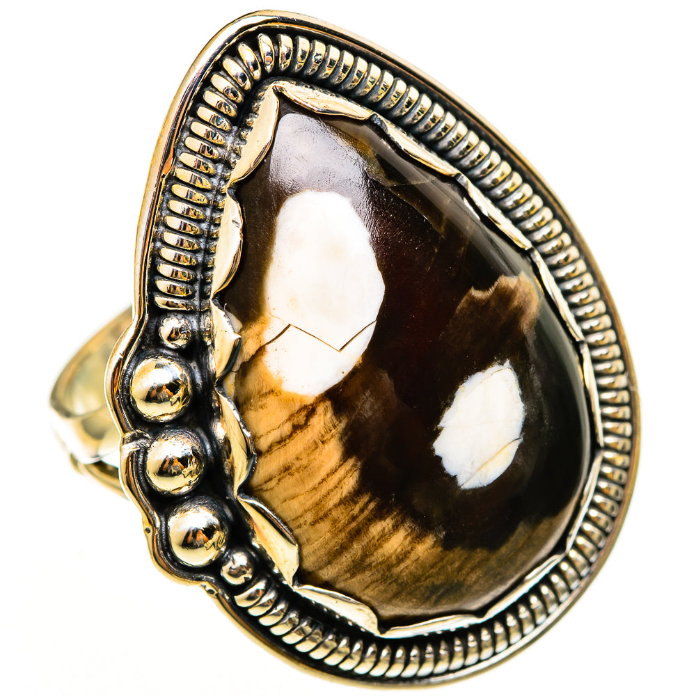 Peanut Wood Jasper Rings handcrafted by Ana Silver Co - RING113600 - Photo 2