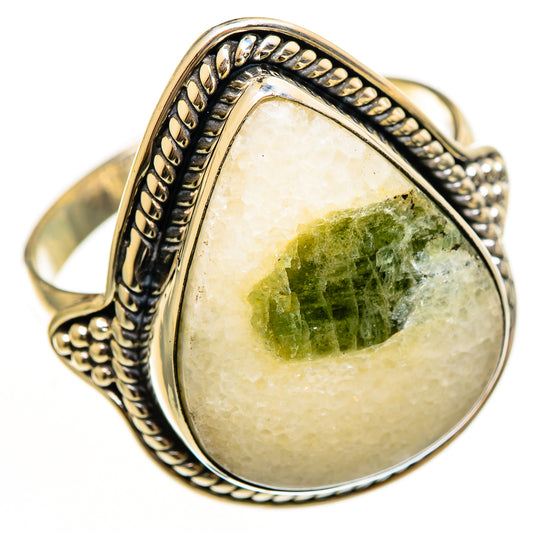 Green Tourmaline In Quartz Rings handcrafted by Ana Silver Co - RING113618 - Photo 2