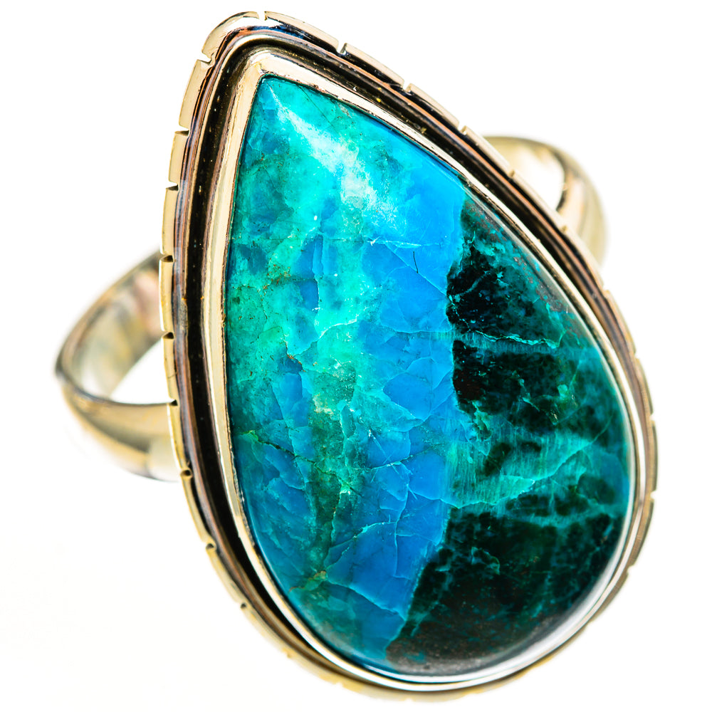 Malachite In Chrysocolla Rings handcrafted by Ana Silver Co - RING113620 - Photo 2