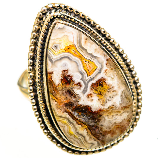 Crazy Lace Agate Rings handcrafted by Ana Silver Co - RING113629 - Photo 2