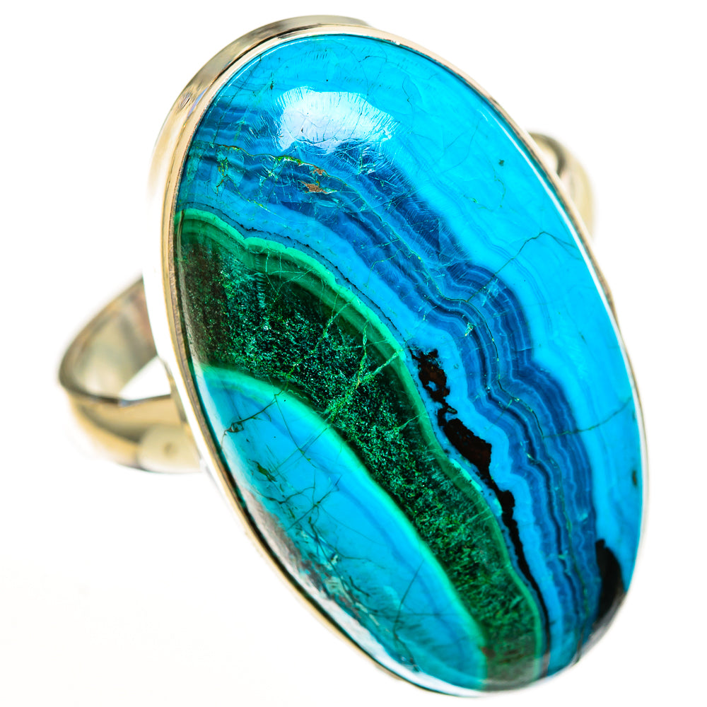 Malachite In Chrysocolla Rings handcrafted by Ana Silver Co - RING113644 - Photo 2