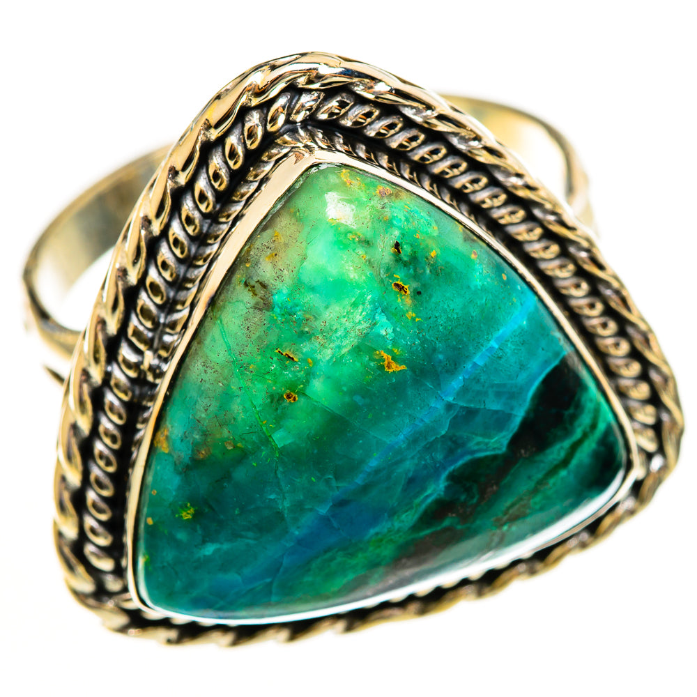 Malachite In Chrysocolla Rings handcrafted by Ana Silver Co - RING113645 - Photo 2