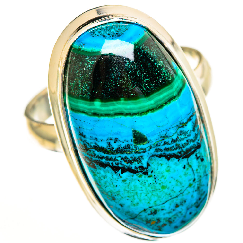 Malachite In Chrysocolla Rings handcrafted by Ana Silver Co - RING113646 - Photo 2
