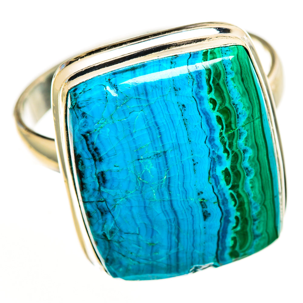 Malachite In Chrysocolla Rings handcrafted by Ana Silver Co - RING113649 - Photo 2