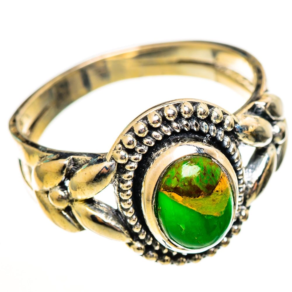 Green Copper Composite Turquoise Rings handcrafted by Ana Silver Co - RING113695 - Photo 2