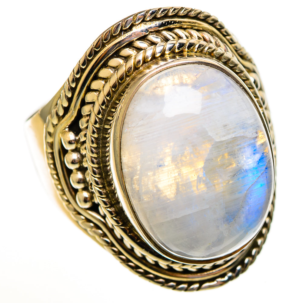 Rainbow Moonstone Rings handcrafted by Ana Silver Co - RING113711 - Photo 2