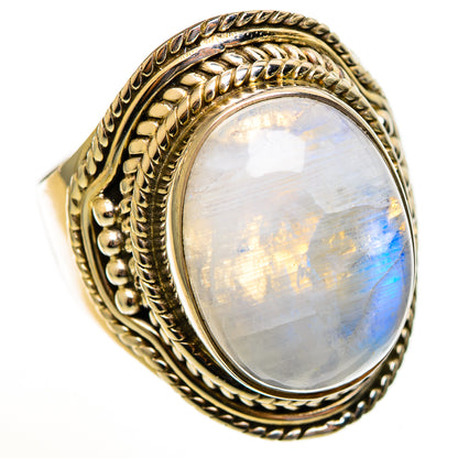 Rainbow Moonstone Rings handcrafted by Ana Silver Co - RING113711 - Photo 2