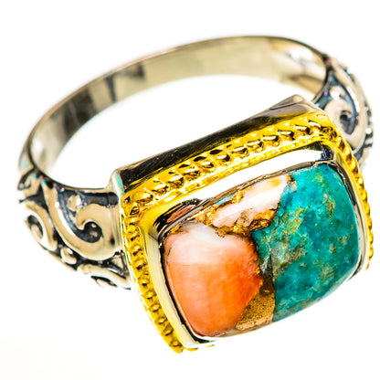 Spiny Oyster Turquoise Rings handcrafted by Ana Silver Co - RING113713 - Photo 2