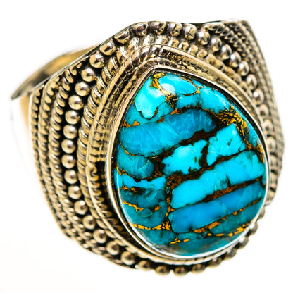 Blue Copper Composite Turquoise Rings handcrafted by Ana Silver Co - RING113725 - Photo 2