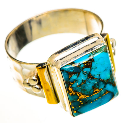 Blue Copper Composite Turquoise Rings handcrafted by Ana Silver Co - RING113726 - Photo 2
