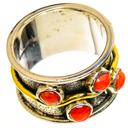 Red Coral Rings handcrafted by Ana Silver Co - RING113737 - Photo 2