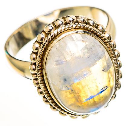 Rainbow Moonstone Rings handcrafted by Ana Silver Co - RING113747 - Photo 2