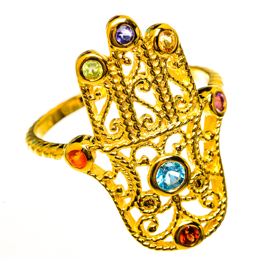 Multi-Stone Hasma Chakra Rings handcrafted by Ana Silver Co - RING113749 - Photo 2