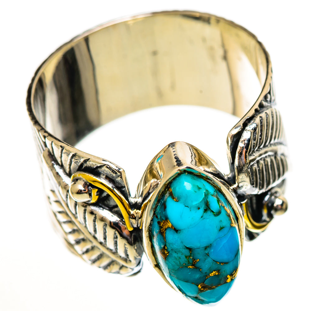 Blue Copper Composite Turquoise Rings handcrafted by Ana Silver Co - RING113760 - Photo 2