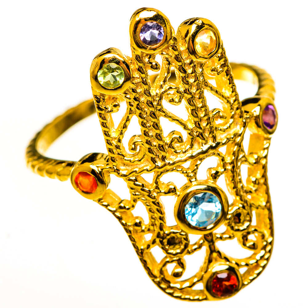 Multi-Stone Hasma Hand Rings handcrafted by Ana Silver Co - RING113823 - Photo 2