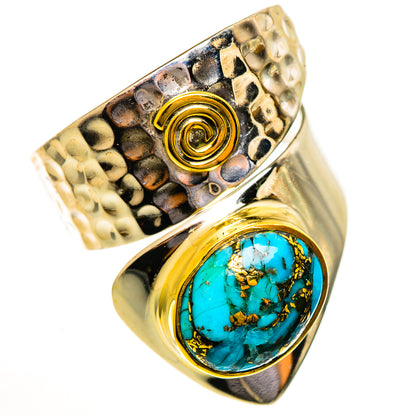 Blue Copper Composite Turquoise Rings handcrafted by Ana Silver Co - RING113831 - Photo 2