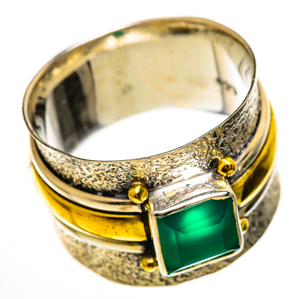 Green Onyx Rings handcrafted by Ana Silver Co - RING113875 - Photo 2