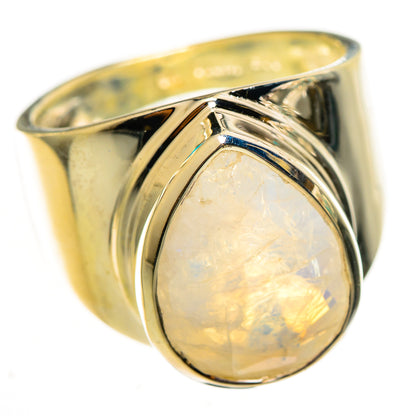 Rainbow Moonstone Rings handcrafted by Ana Silver Co - RING113888 - Photo 2