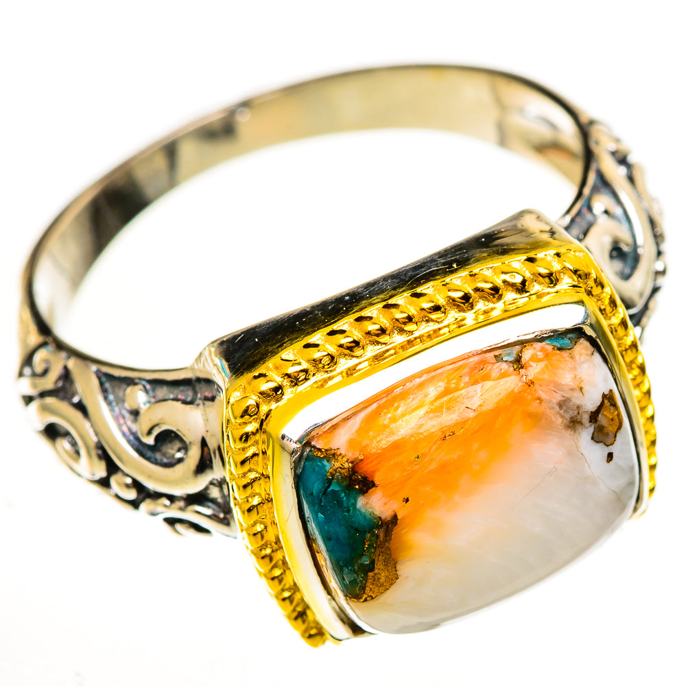 Spiny Oyster Turquoise Rings handcrafted by Ana Silver Co - RING113892 - Photo 2