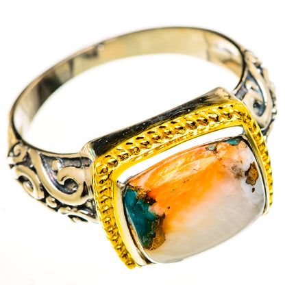 Spiny Oyster Turquoise Rings handcrafted by Ana Silver Co - RING113892 - Photo 2