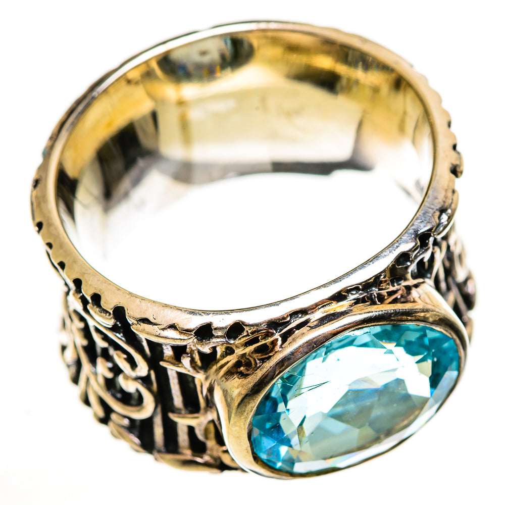 Blue Copper Composite Turquoise Rings handcrafted by Ana Silver Co - RING113895 - Photo 2