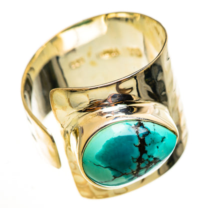 Tibetan Turquoise Rings handcrafted by Ana Silver Co - RING113898 - Photo 2